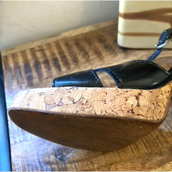 Miu Miu Black Patent Leather & Cork Heels, Vintage early 2000's VG! - Picture 7 of 16